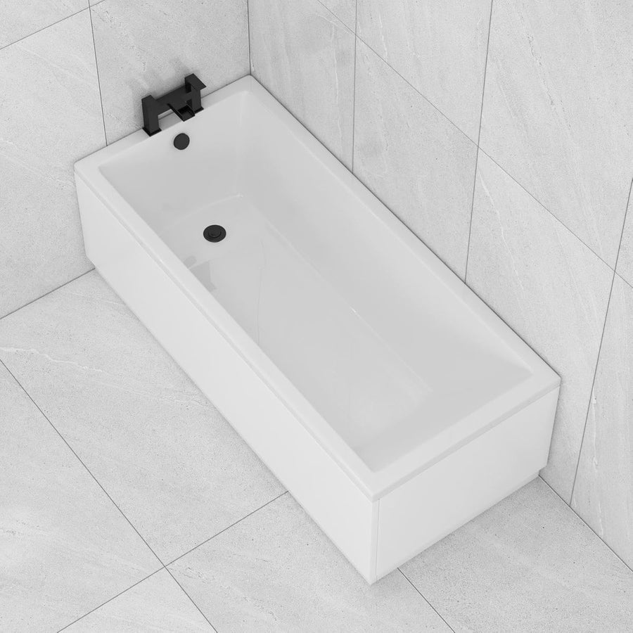 1700x700mm Designer Single Ended Acrylic Bath Tub White Soaking Spa