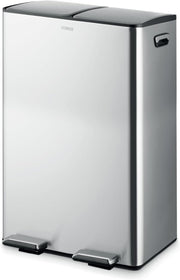 60L Recycling Pedal Bin 2x30L Dual Compartment Silver
