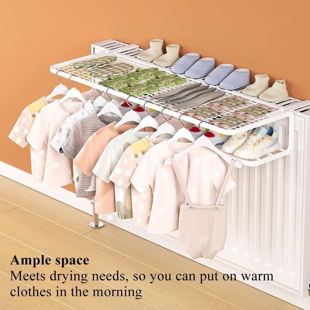 Double-Layer Radiator Clothes Drying Rack – Foldable Indoor Laundry Airer 35cm