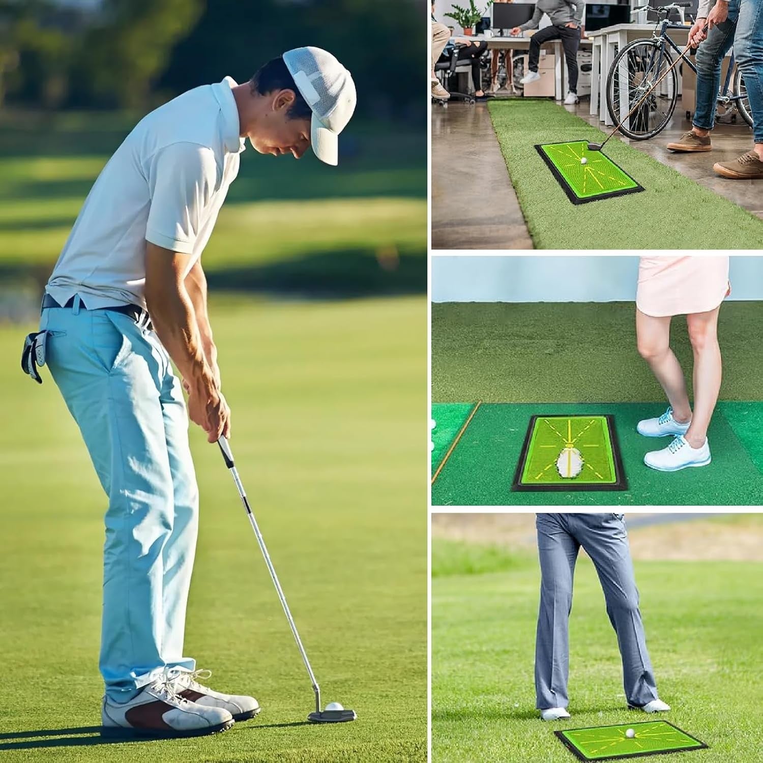 Golf Hitting Mat Swing Path Feedback Training Mat Non Slip Base
