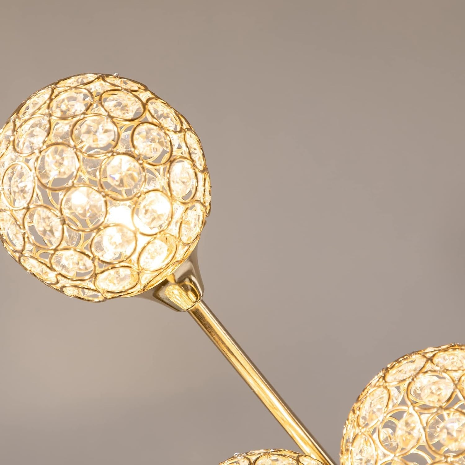 Crystal 5-Light Modern Floor Lamp G9 Elegant Tall Gold Stand for Living Room