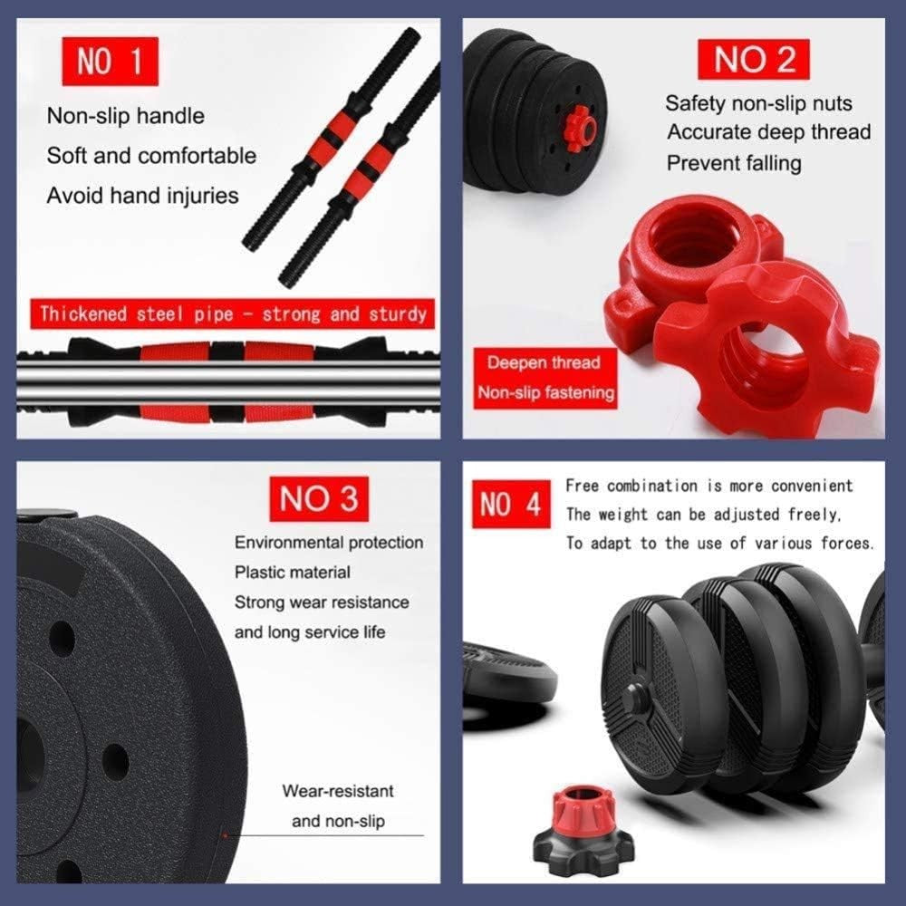 30kg Adjustable Dumbbell Barbell Set Extended Bar Home Gym Weights