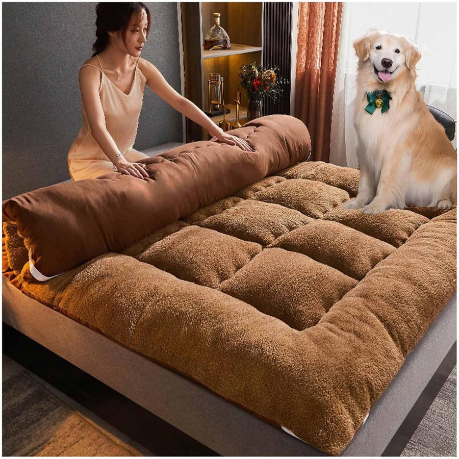 Thick Tatami Floor Mattress Futon 8cm Foldable Bed Pad 90x200cm Brown