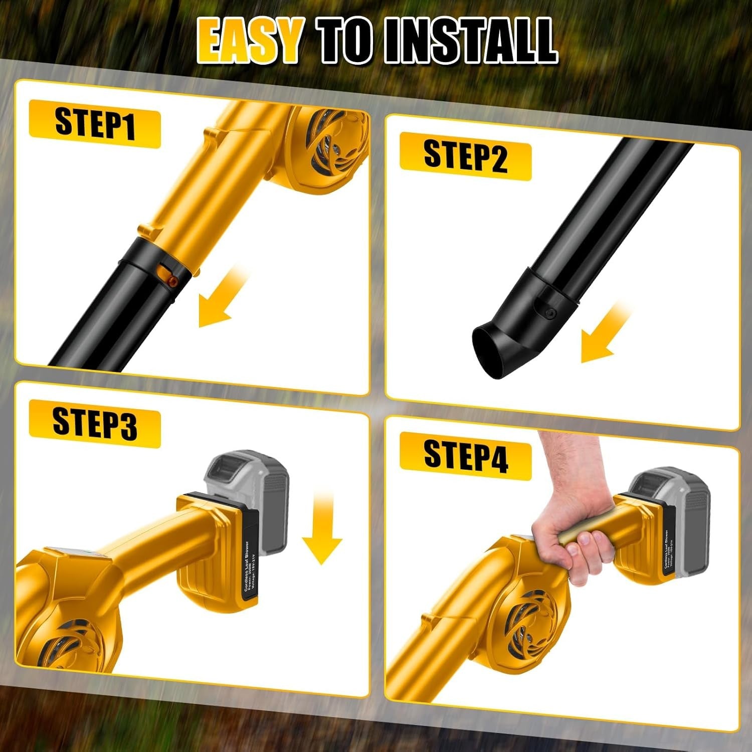 Cordless Leaf Blower 18V 3-in-1 Brushless Handheld Garden Cleaner Tool Only
