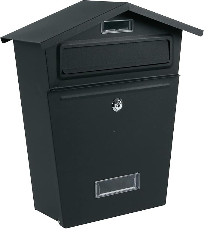 Lockable Wall Mount Mailbox Waterproof Steel Post Letter Box Secure Holder