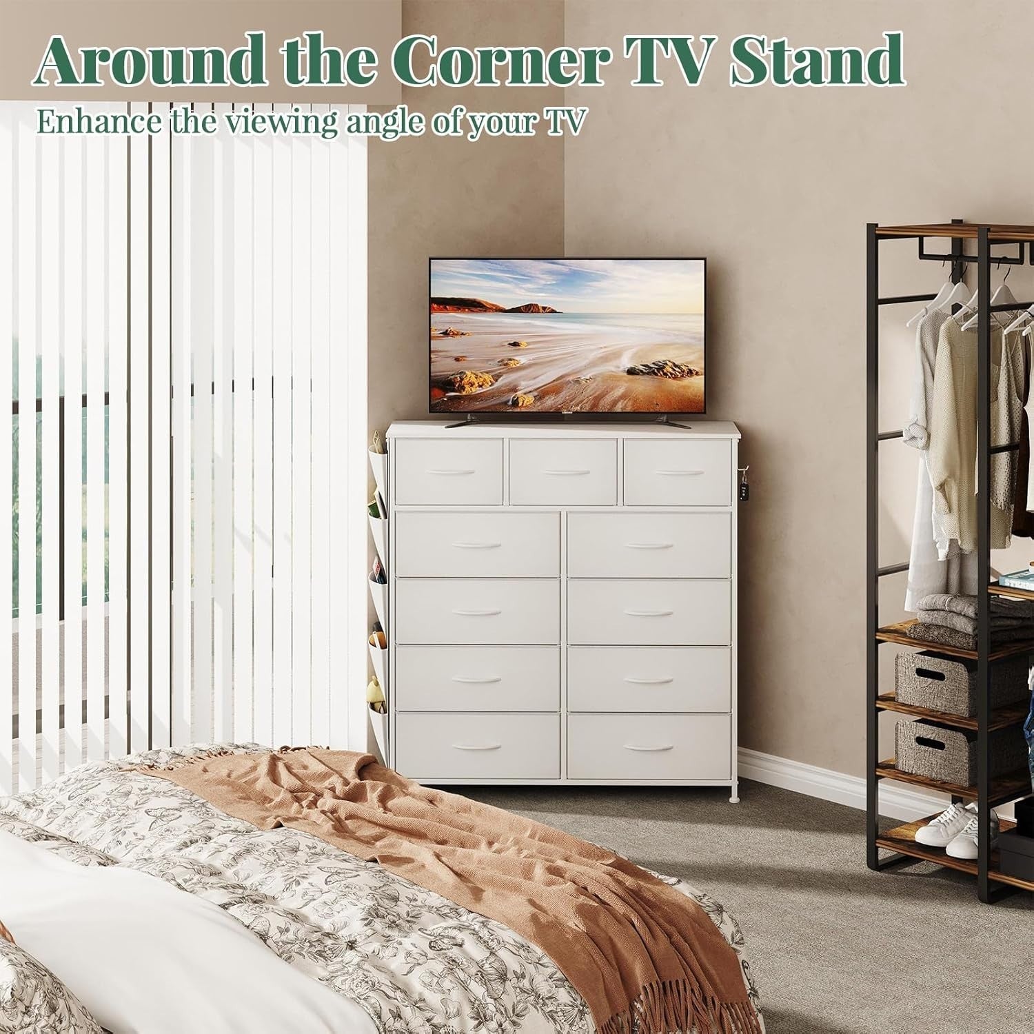 11 Drawer Storage Chest with Fabric Bins | Space-Saving Bedroom Organizer