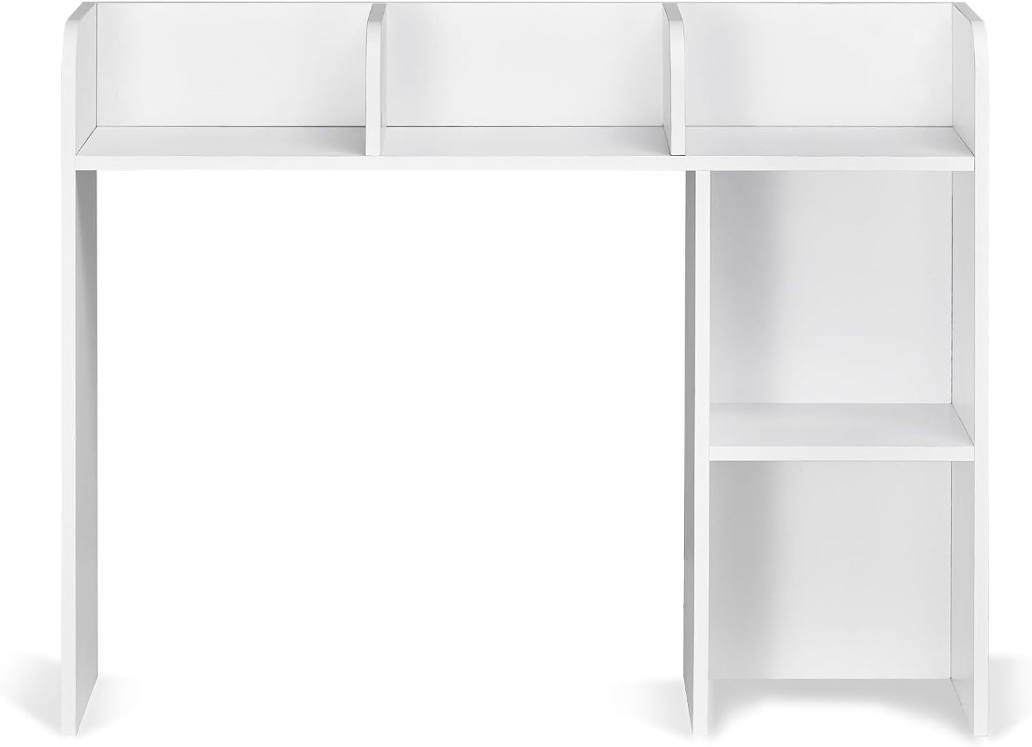 White 2-Tier Desktop Bookshelf 94.5cm Desk Hutch Organiser Heavy-Duty Storage