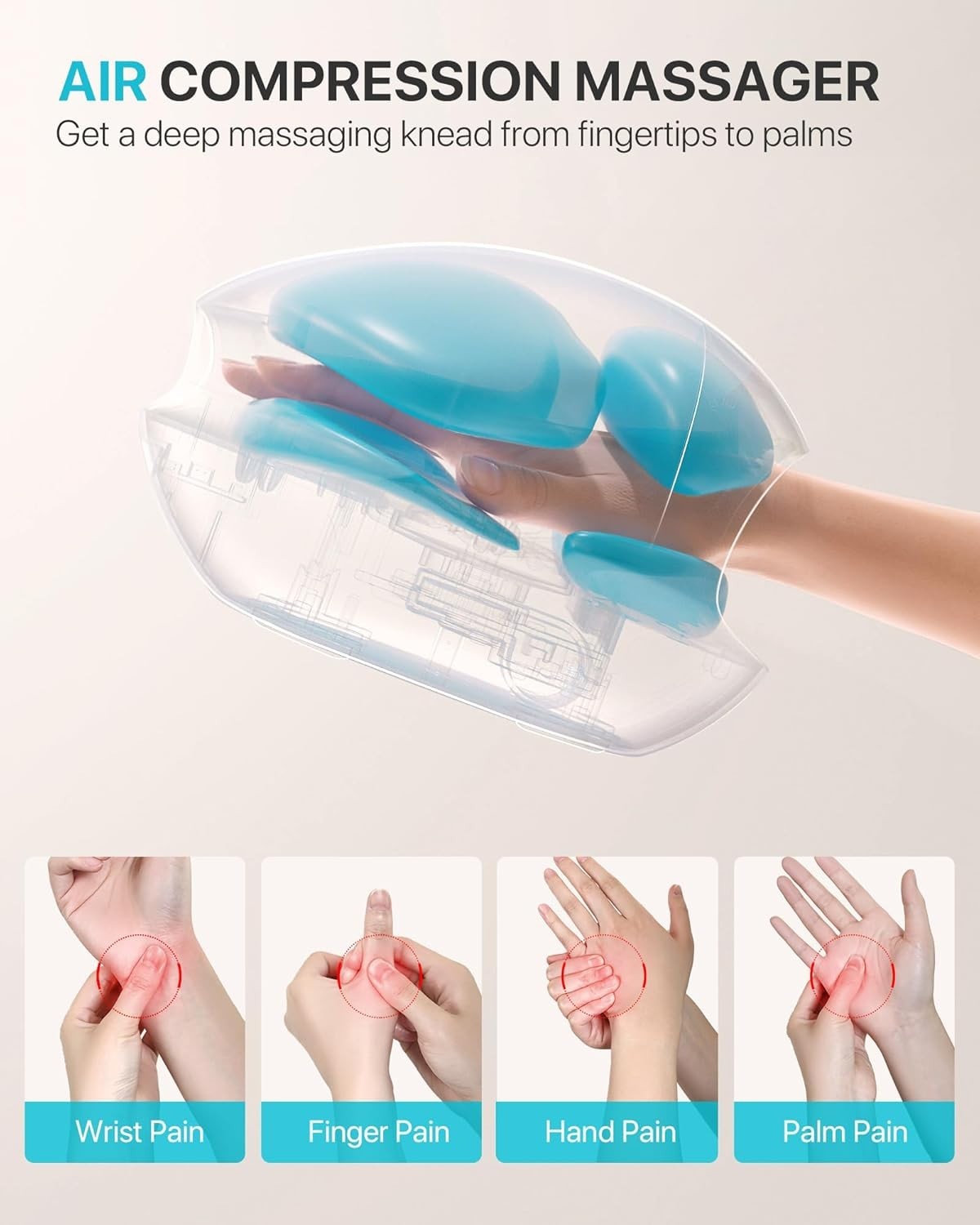 Cordless Electric Hand Massager Heat Therapy | Arthritis Pain Relief