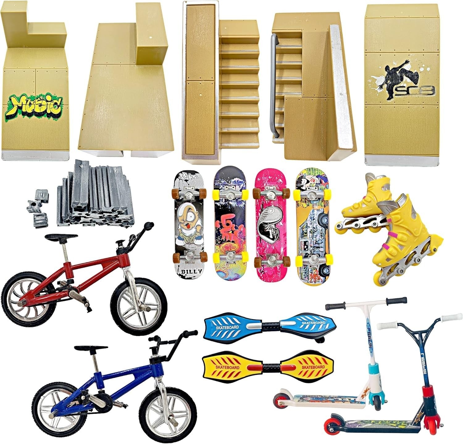 Kids Finger Skatepark Kit 16pc Ramps Boards Indoor Toy