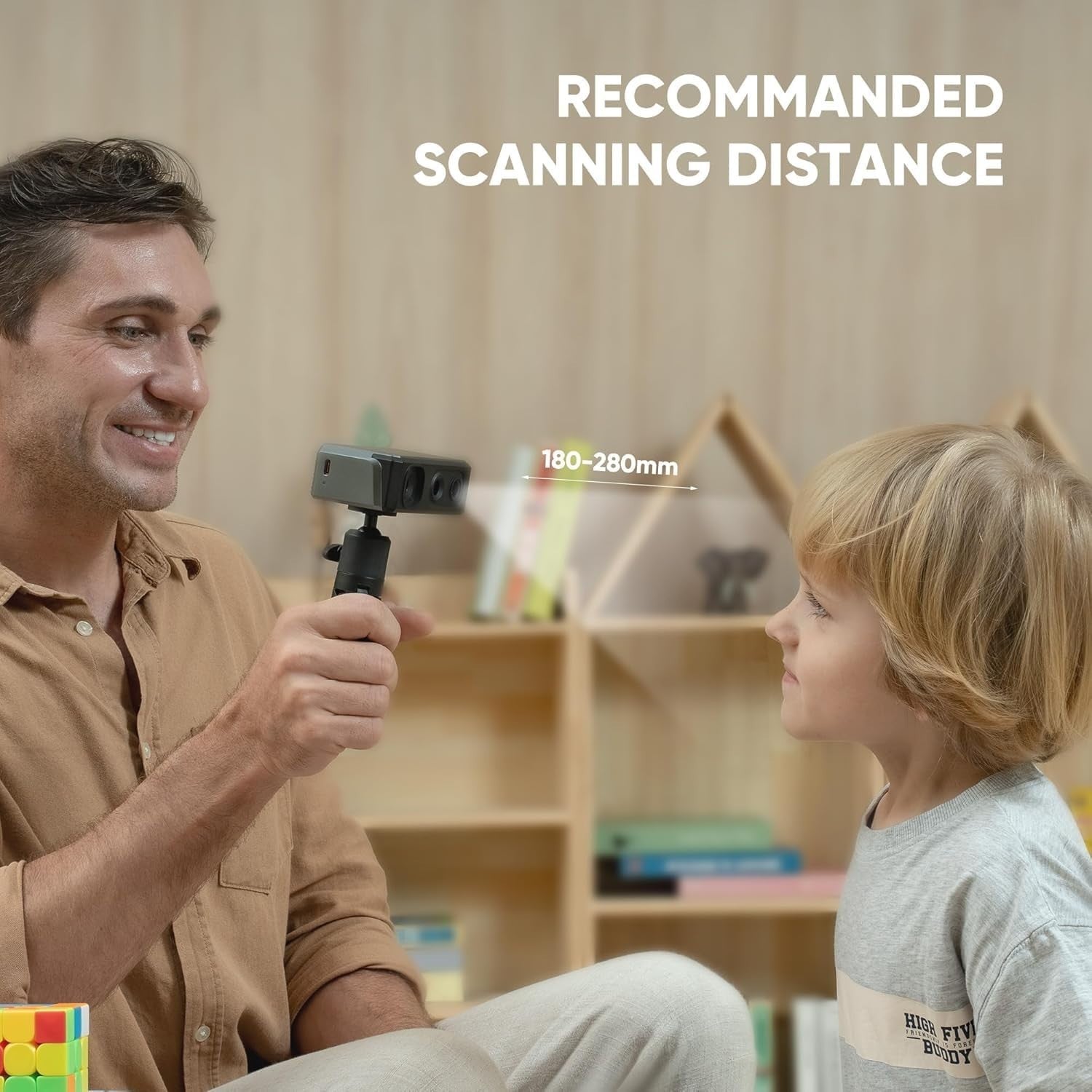 Handheld 3D Scanner 0.02mm Precision Anti Shake 10FPS Win Mac Fast Scan