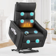 Black Power Lift Recliner Chair Elderly Massage Heat Remote Controls Footrest