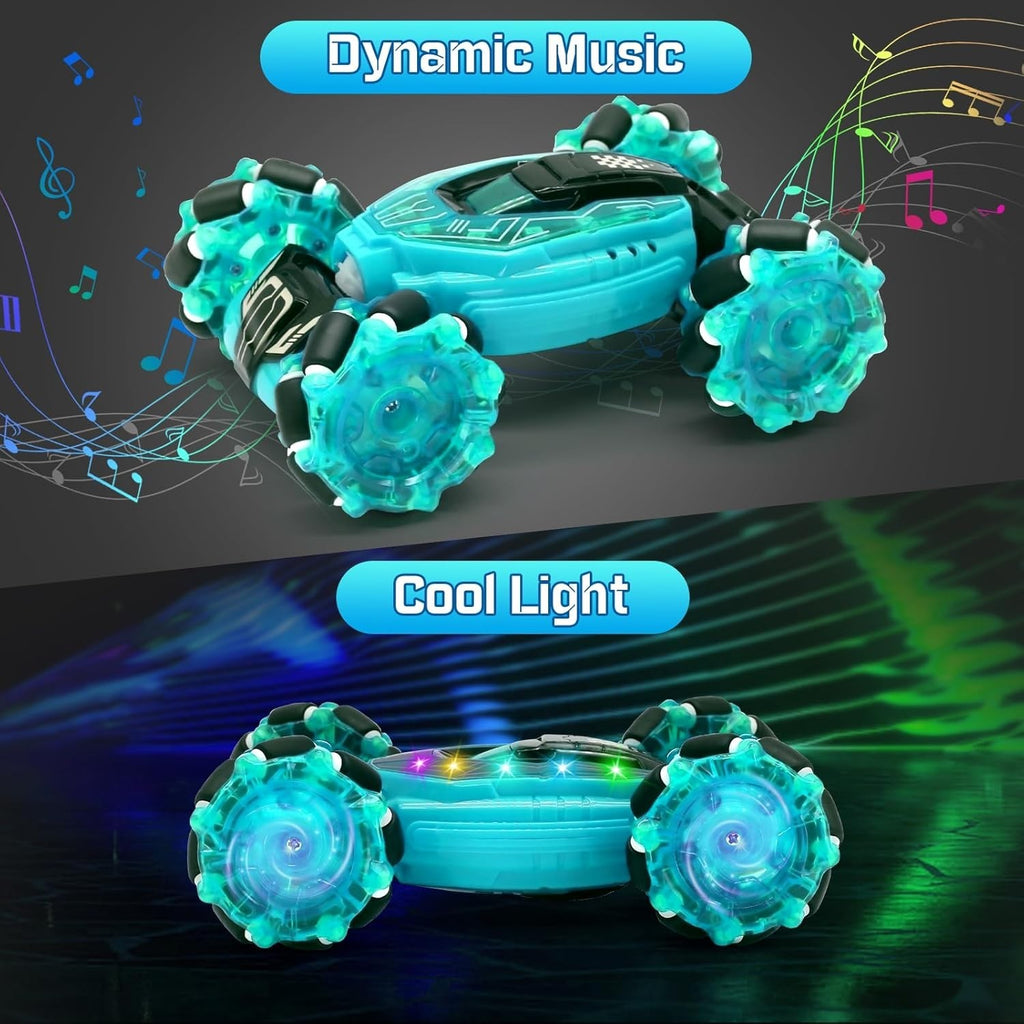 4WD RC Stunt Car 360° Flip – LED Lights, Rechargeable Toy for Kids 6–12