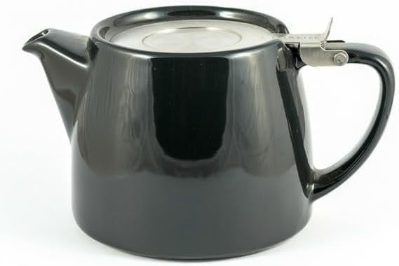 530ml Ceramic Teapot with Infuser Stainless Steel Lid Graphite Grey