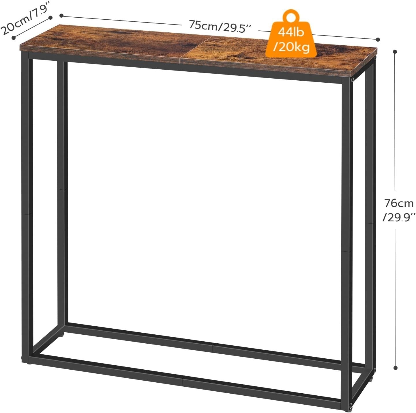 Slim Narrow Console Table with Adjustable Feet for Small Spaces