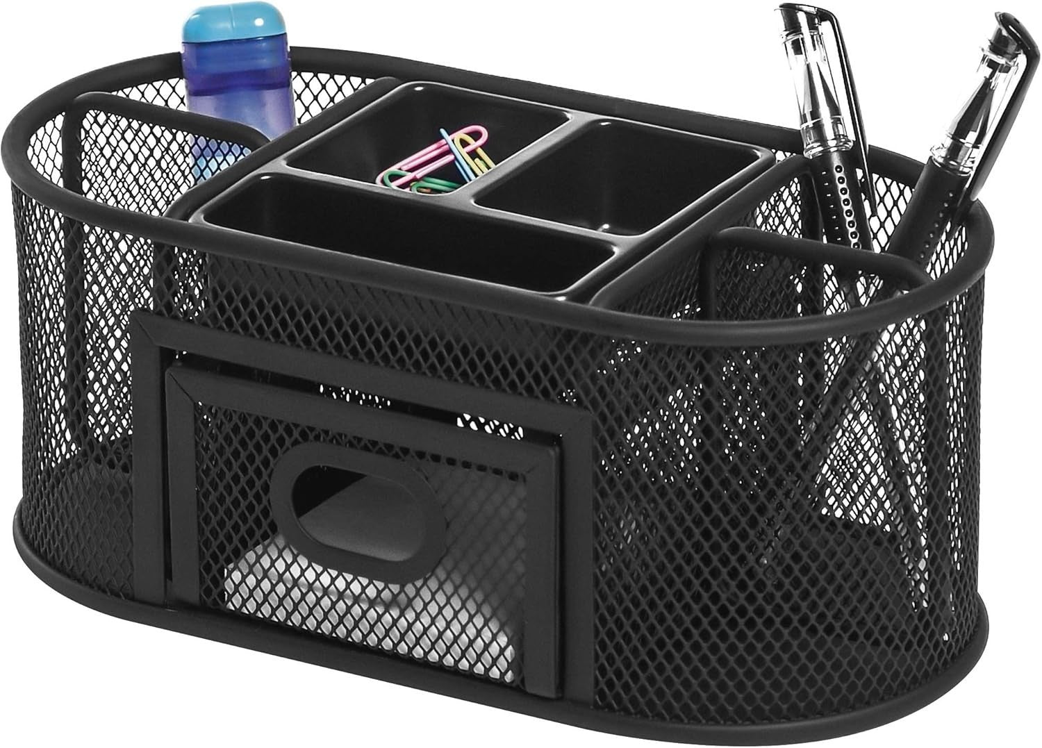 Desk Organizer with 8 Compartments for Pens, Stationery & Office Black