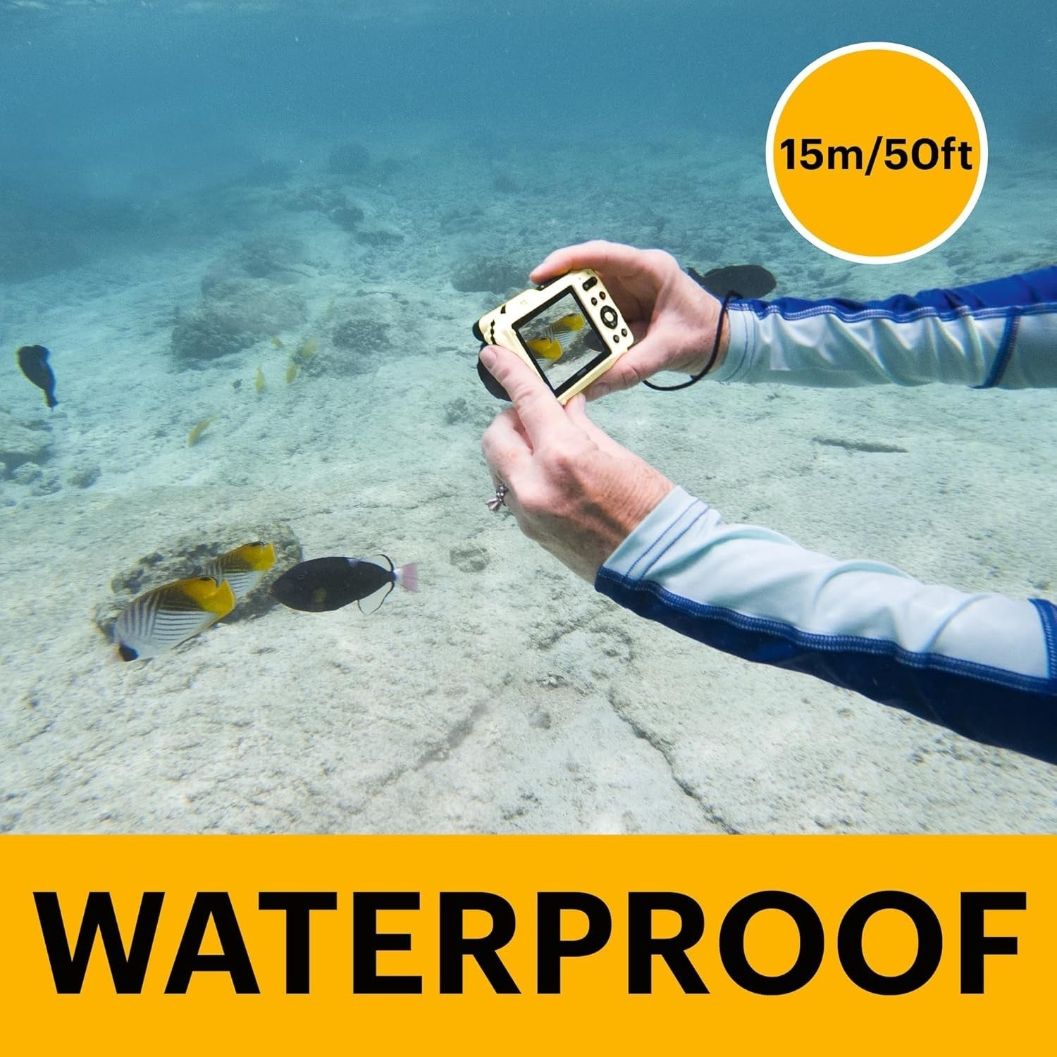 Waterproof Tough Digital Camera 16MP 4X Zoom Full HD White