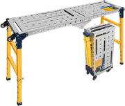 Portable Steel Work Platform Welding Table 36x140cm Adjustable 500kg Load