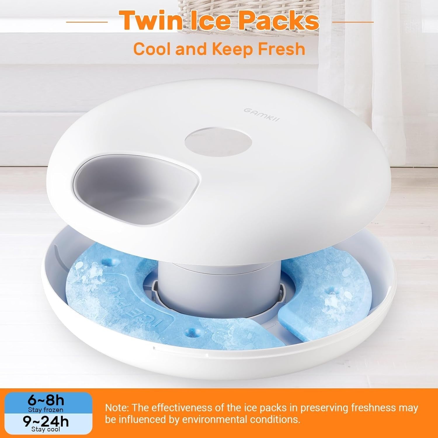 Automatic Wet Cat Feeder 6 Meal Timer Food Dispenser Ice Packs Rechargeable
