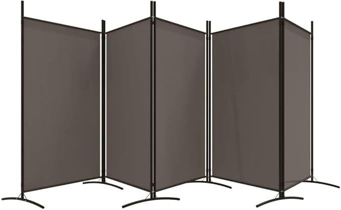 5 Panel Folding Room Divider Anthracite Privacy Screen 433x180cm Fabric