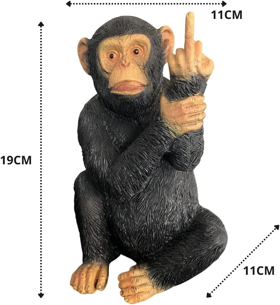 Funny Rude Monkey Ornament 19cm Resin Statue – Humorous Home & Garden Decor Gift