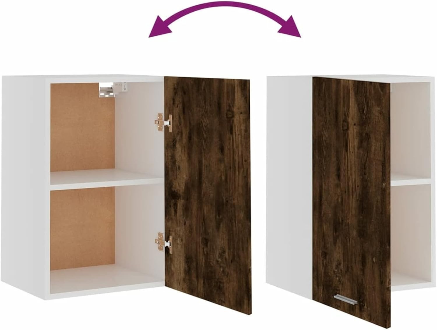 Kitchen Wall Cabinet Hanging Storage Cupboard with Doors & Shelves 39x31x60cm