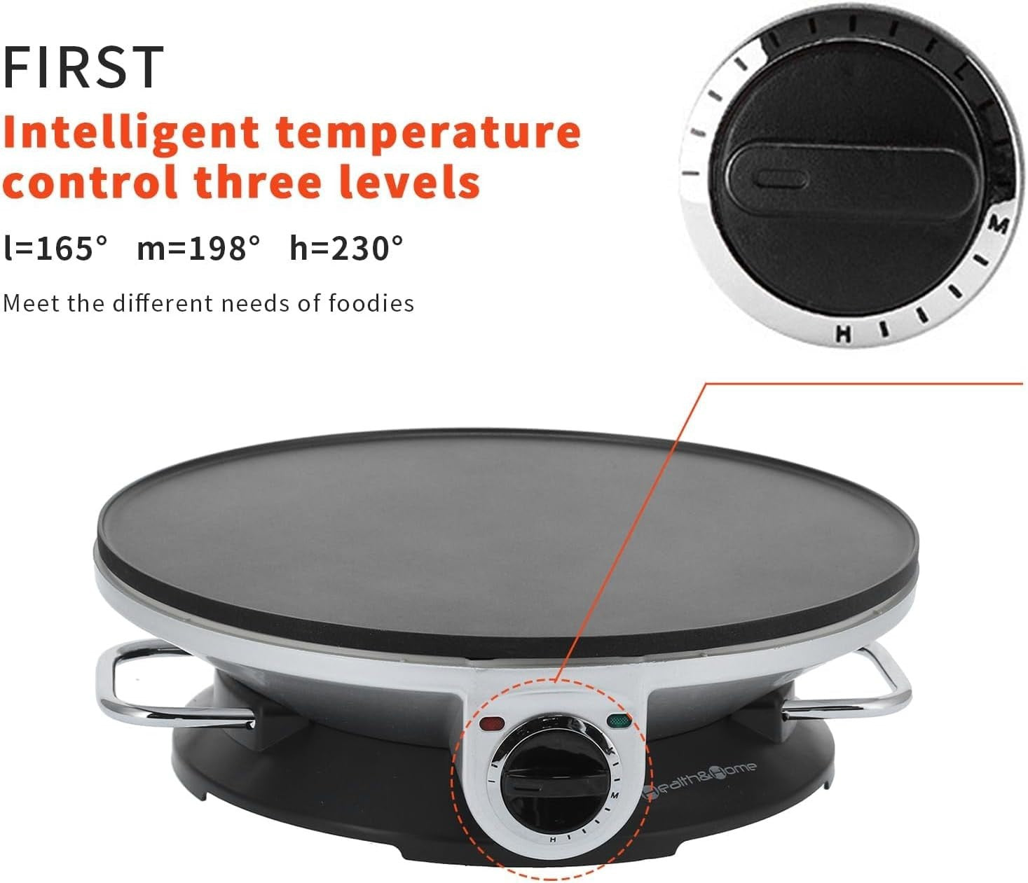 1200W Electric Crepe Maker 13" | Non-Stick Pancake & Roti Machine