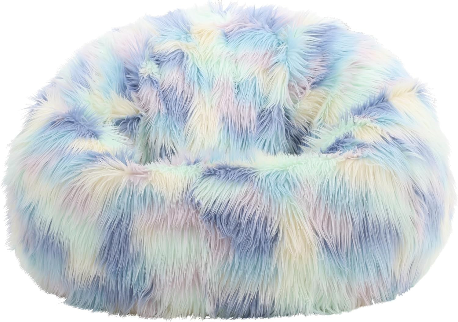 Luxury Faux Fur Bean Bag Chair Soft Round Seat, Indoor Lounge Room Decor