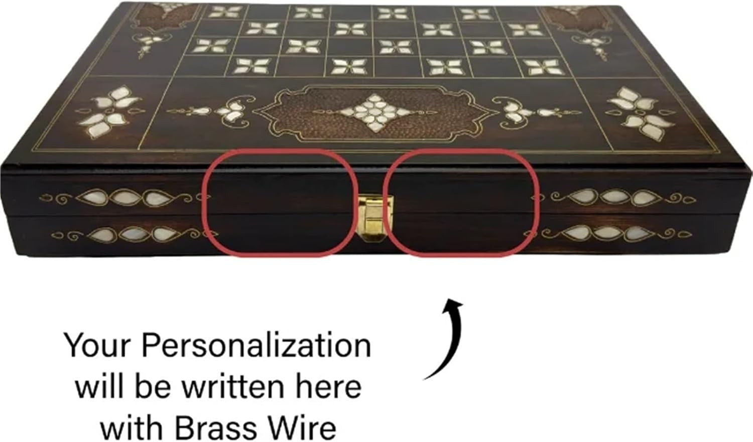 Handmade Wooden Backgammon Set with Checkers Luxury Folding Family Board Game