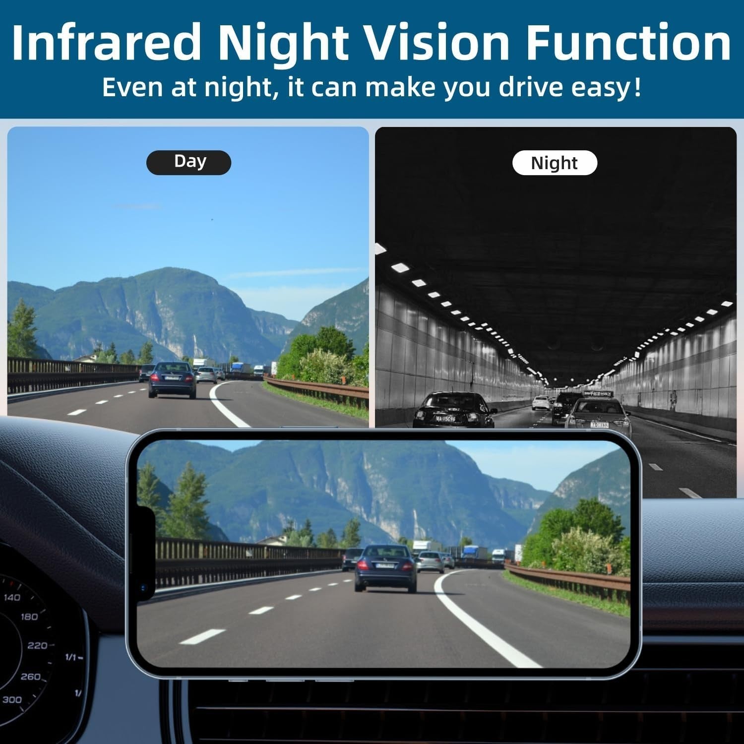 Wireless Magnetic Backup Camera WiFi Rear View IP68 Night Vision App