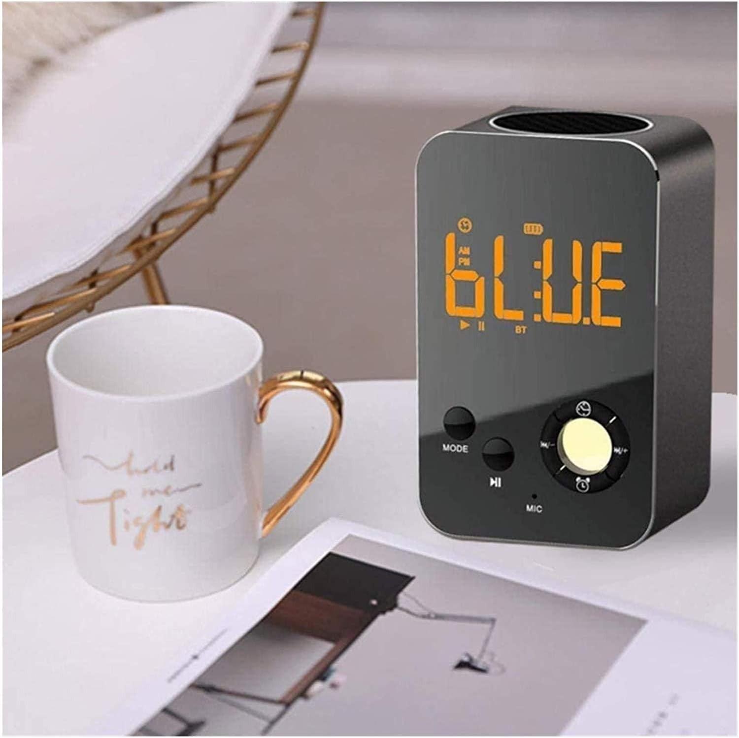 Digital Alarm Clock Radio USB Charger LED Display Snooze Bedside Black