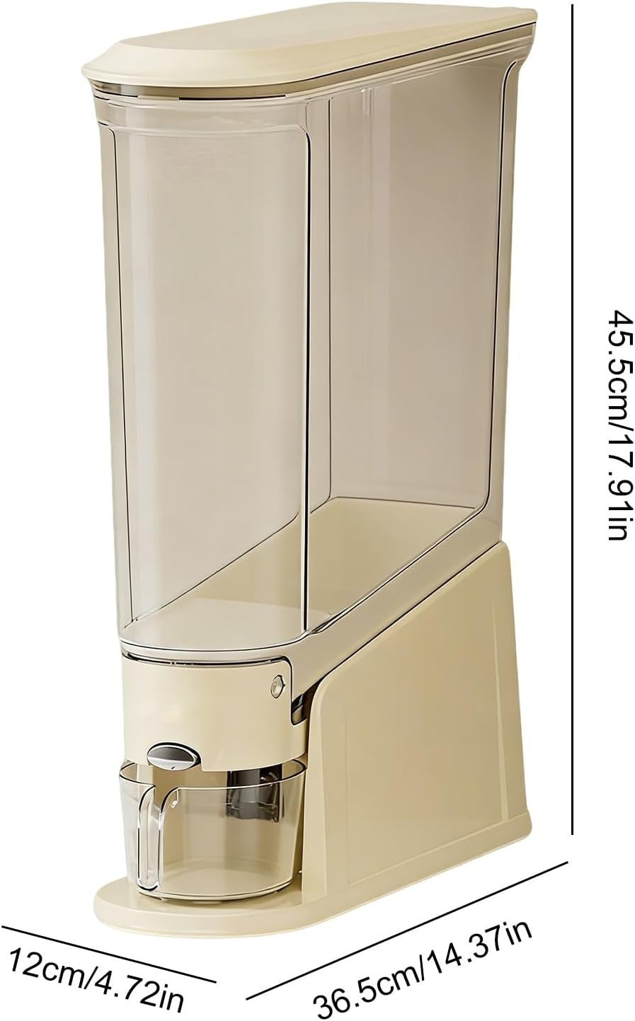 10KG Press Rice Dispenser Airtight Grain Storage Container Slim Bin