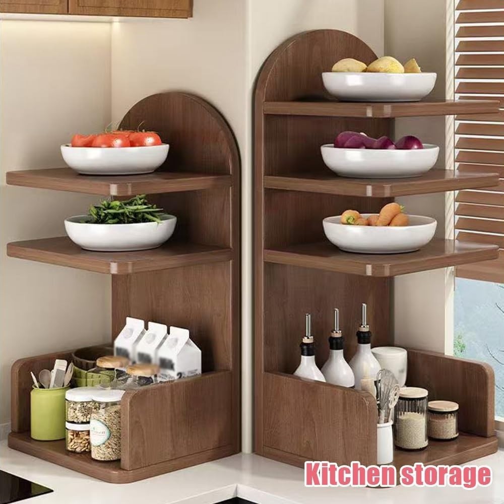 Small Wooden Desktop Bookshelf Hutch Rustic Multi-Tier Desk Organizer 25x20x60cm