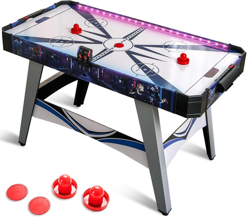 LED Light Up Air Hockey Table 54in 12V Powered Indoor Arcade Game