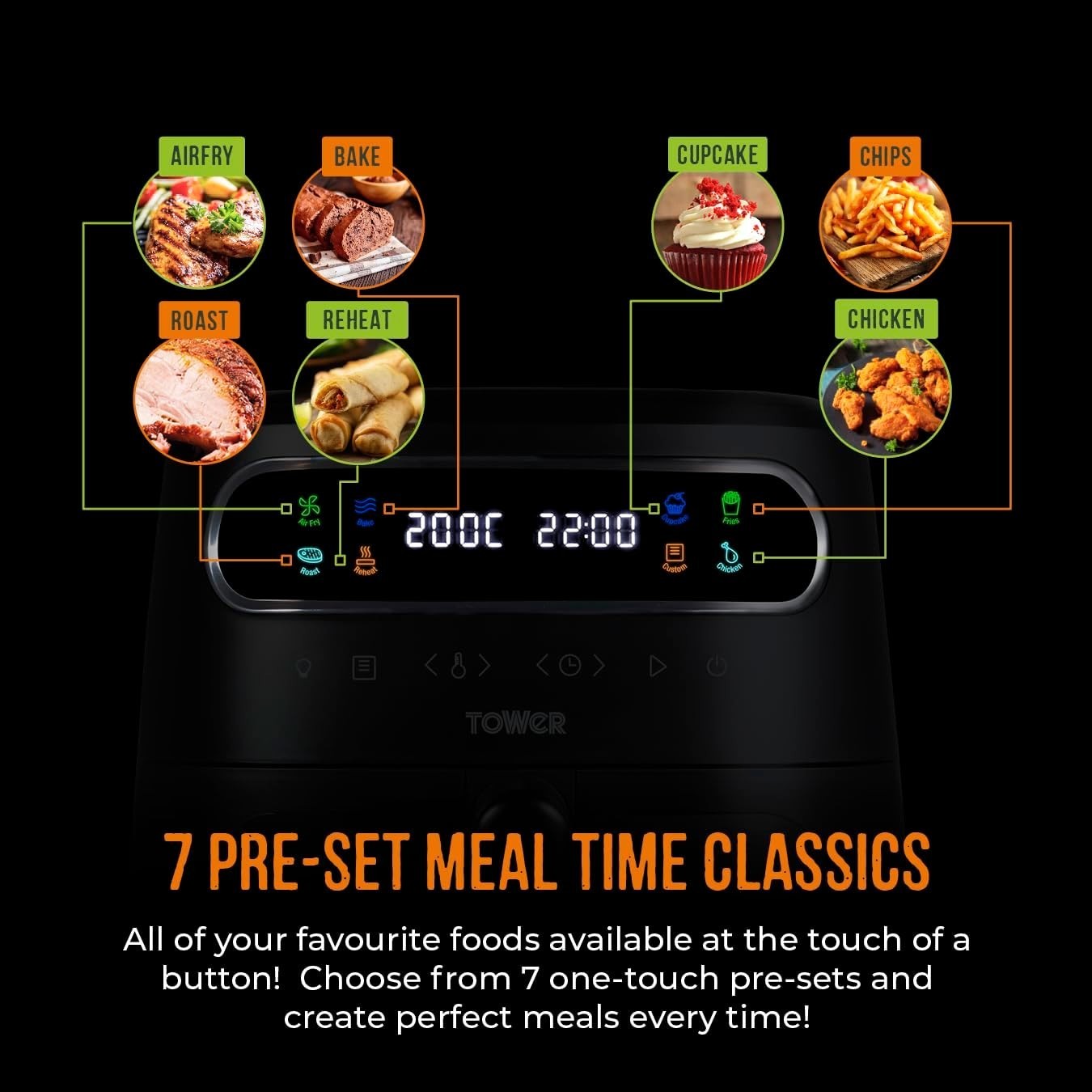 6L Large Air Fryer Digital Display | 7 Presets Rapid Air Circulation 1750W