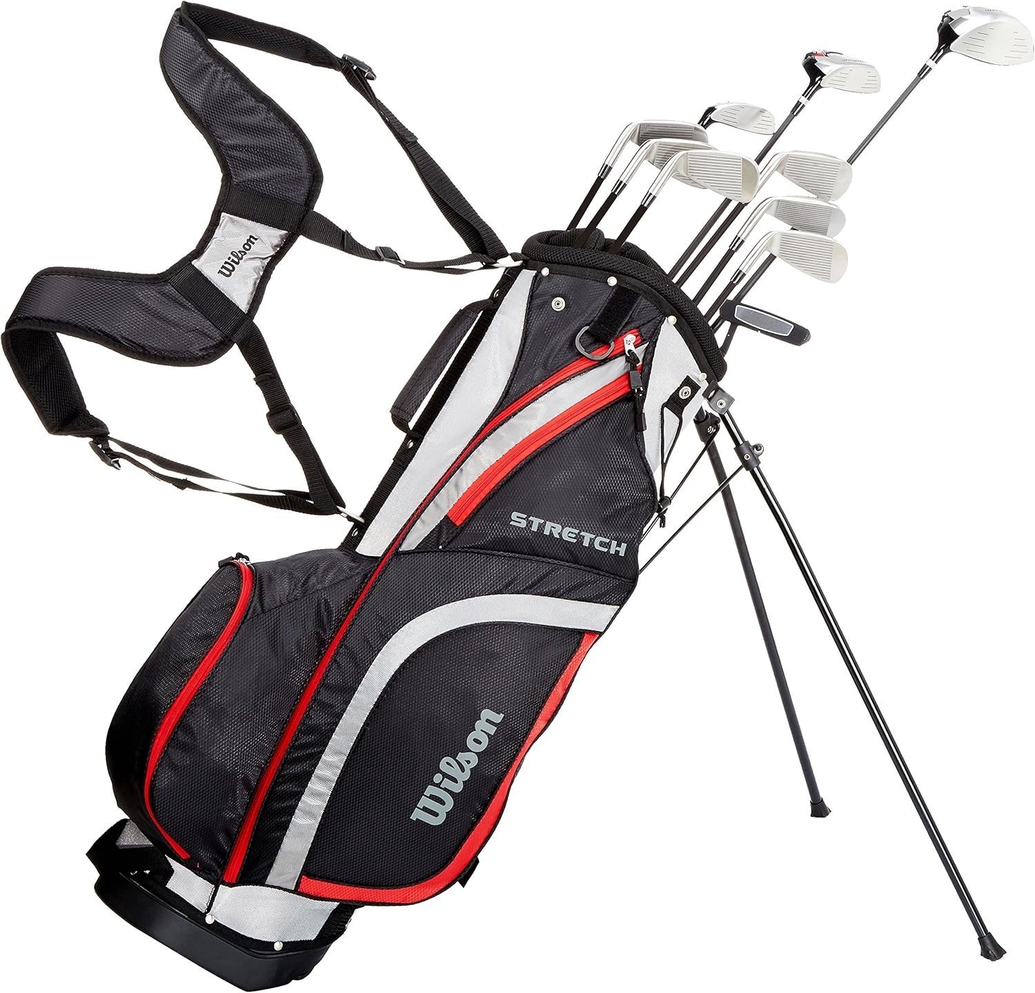Mens Right Hand Golf Clubs Set 10pc Extended +1” Beginner Stand Bag
