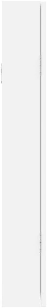 Wall Mounted Jewelry Cabinet Mirror Lockable Slim Storage Organizer White