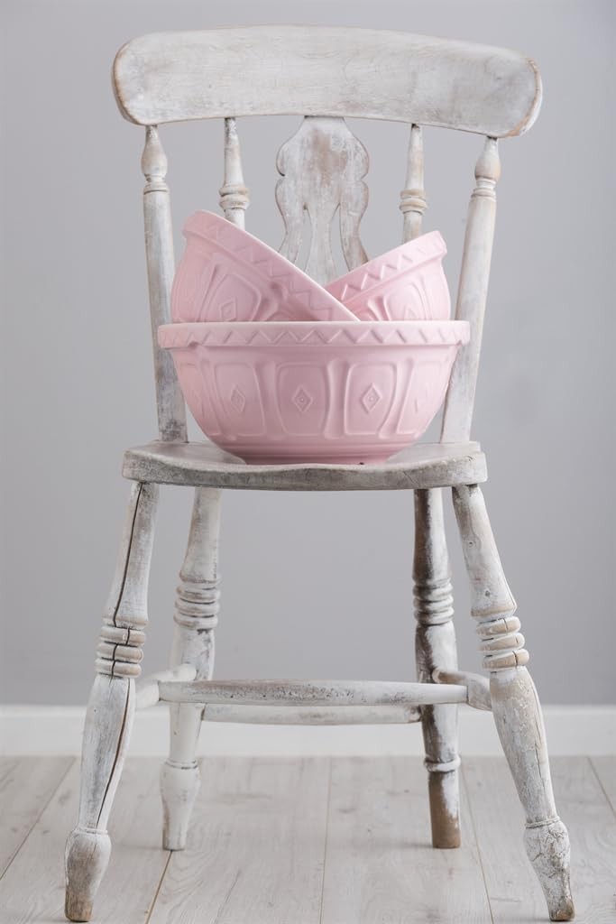 Pink Ceramic Mixing Bowl 4L Earthenware Baking Bowl