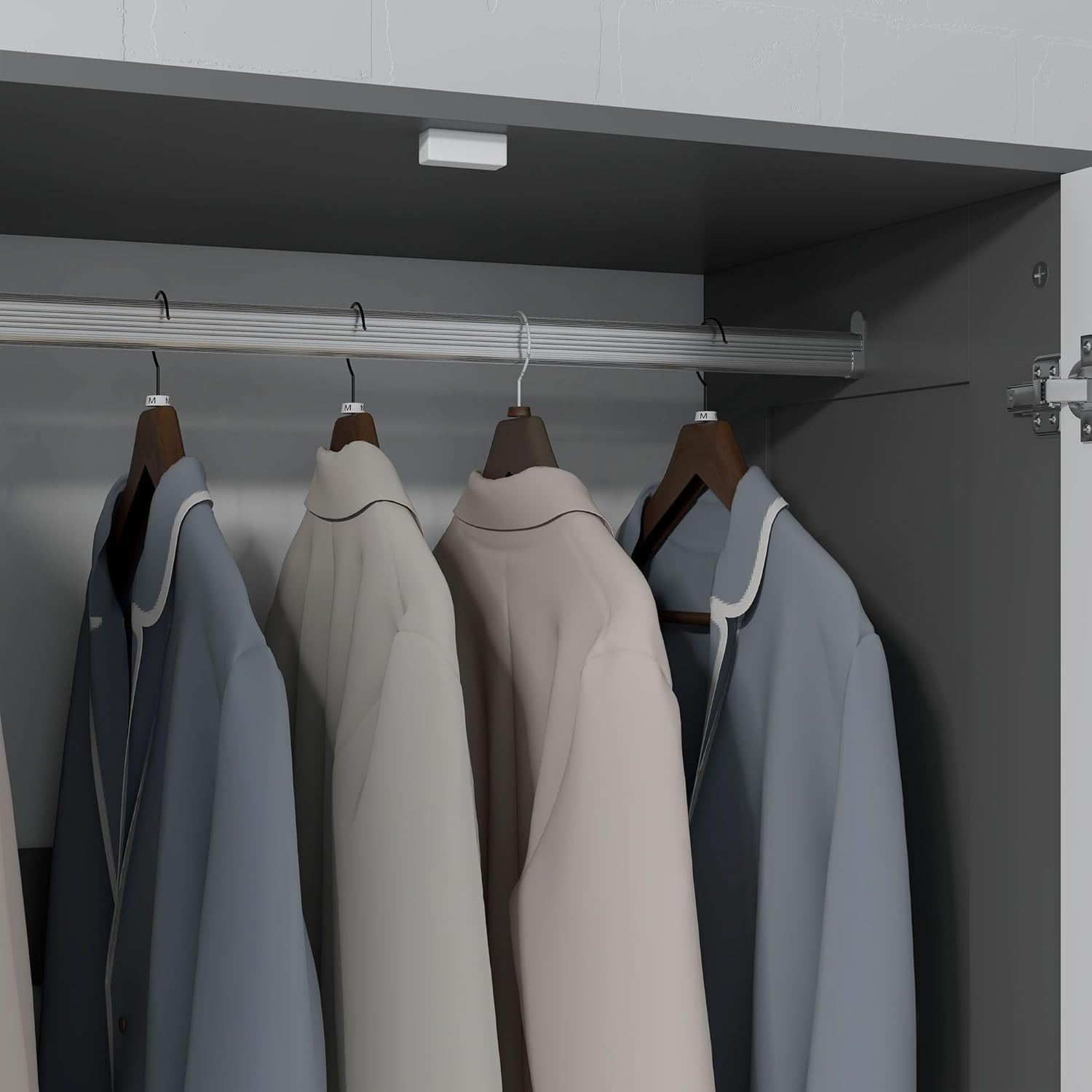 Modern 2 Door Wardrobe with 3 Drawers & Hanging Rod – Scratch Resistant