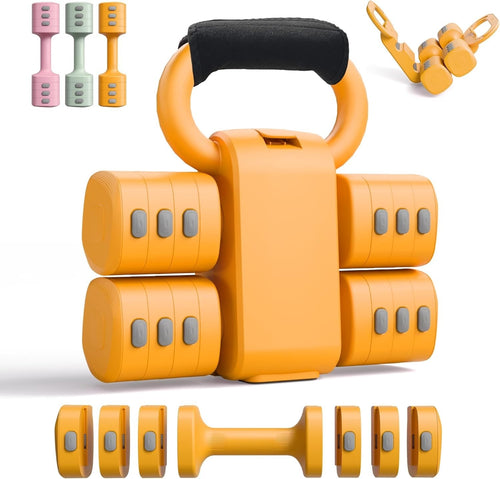 2-in-1 Adjustable Dumbbell Kettlebell Set Quick Change 2.2–5.5lb