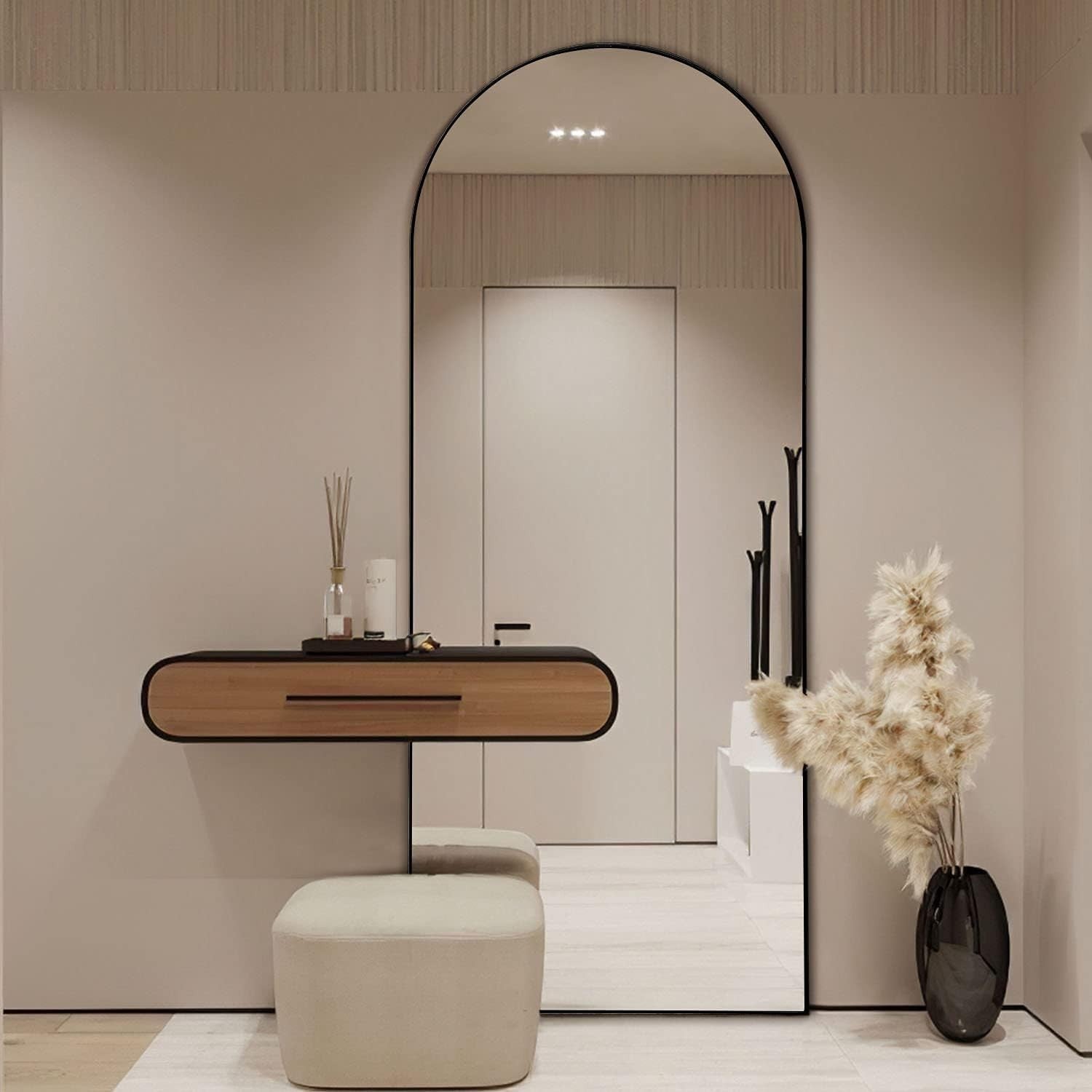 Large Arch Full Length Mirror 65"x22" Wall Leaning Modern Bedroom Decor