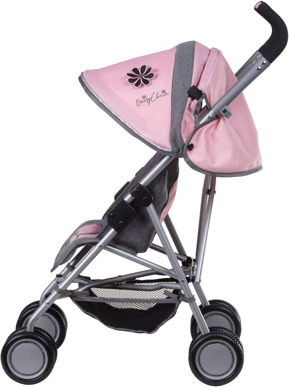 Adjustable Dolls Pushchair 76–82cm Handle, Foldable Role Play Buggy