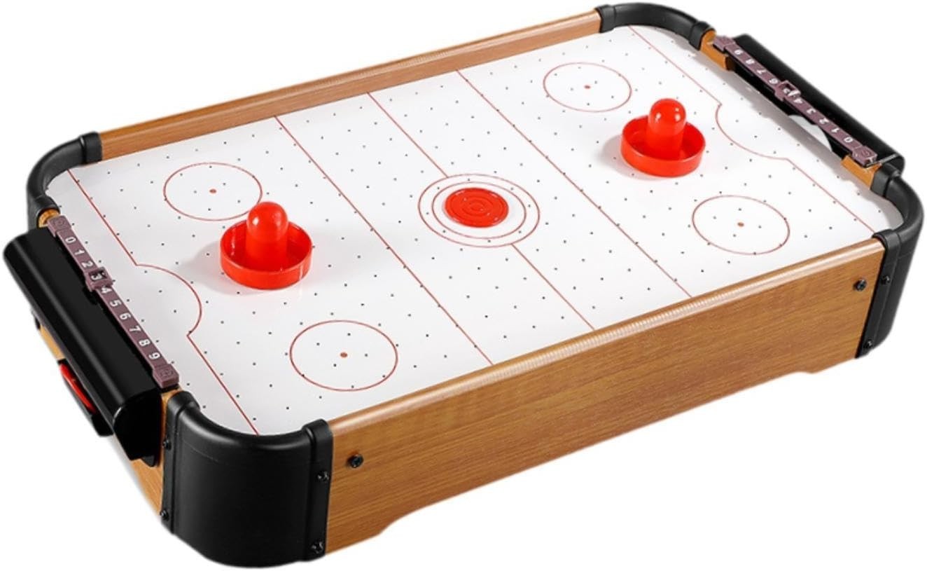 Portable Wooden Tabletop Air Hockey Game 2 Player Family Party Fun