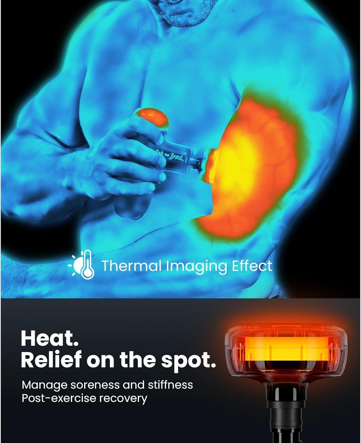 Heated Mini Massage Gun Deep Tissue Muscle Relief Quiet Portable Recovery Tool