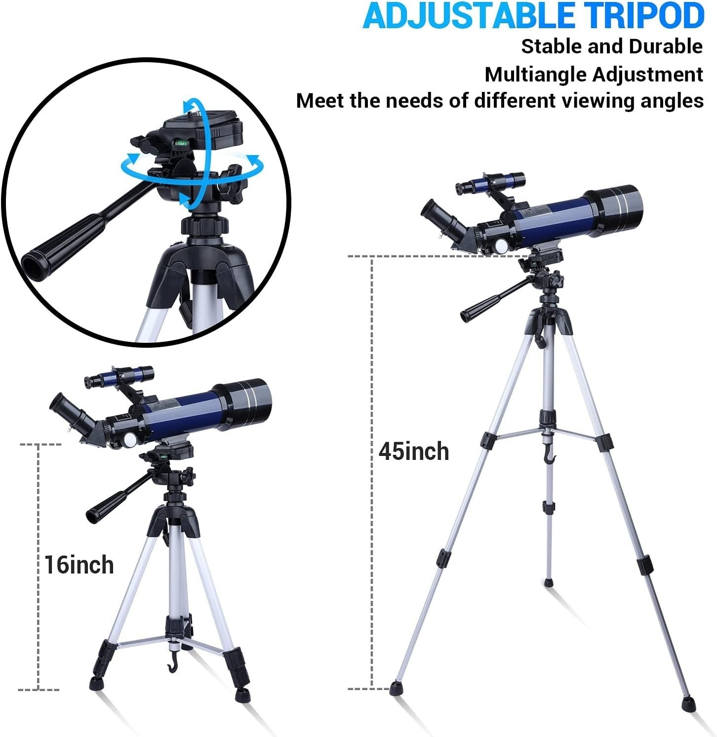 70/400mm Astronomy Telescope 16–201X High Power with Tripod & Phone Adapter