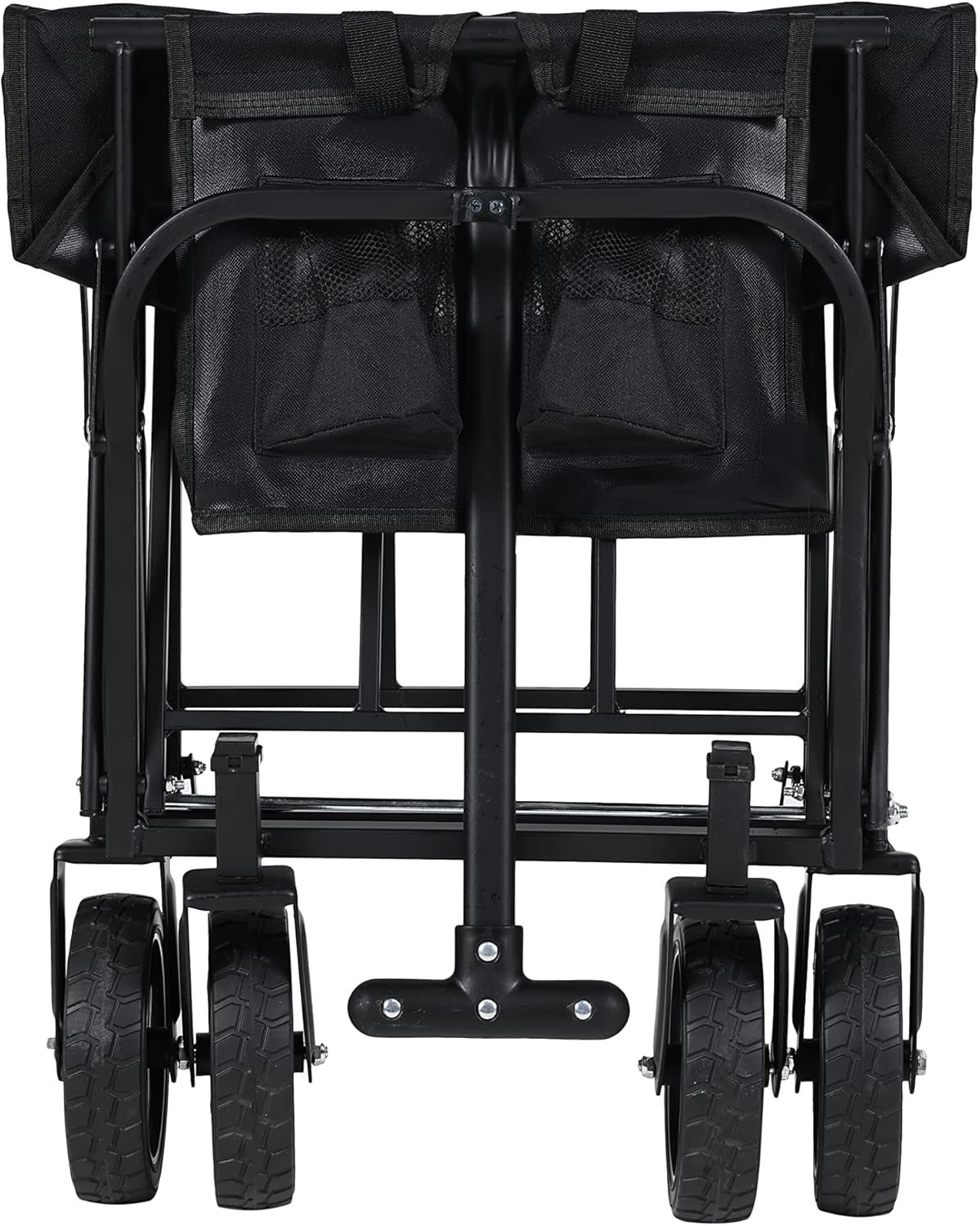 Black Mini Folding Garden Wagon 50L Lightweight Festival Camping Trolley 60kg