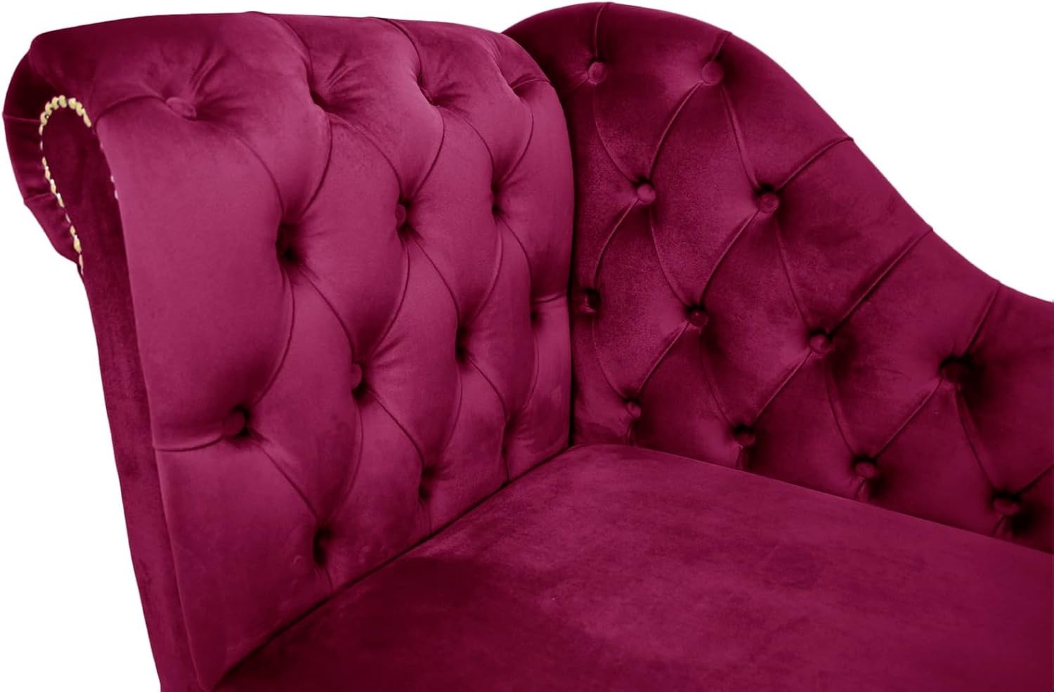 Velvet Tufted Chaise Lounge Sofa – Handmade, Durable, Stylish Accent Seat
