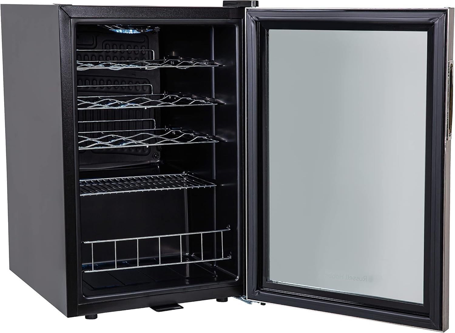 Lockable Mini Drinks Fridge Glass Door LED Beer Wine Cooler 62L Stainless