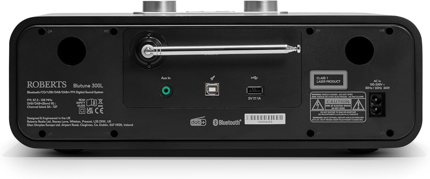 Digital Sound System DAB+ FM CD Player Bluetooth USB Stereo Black