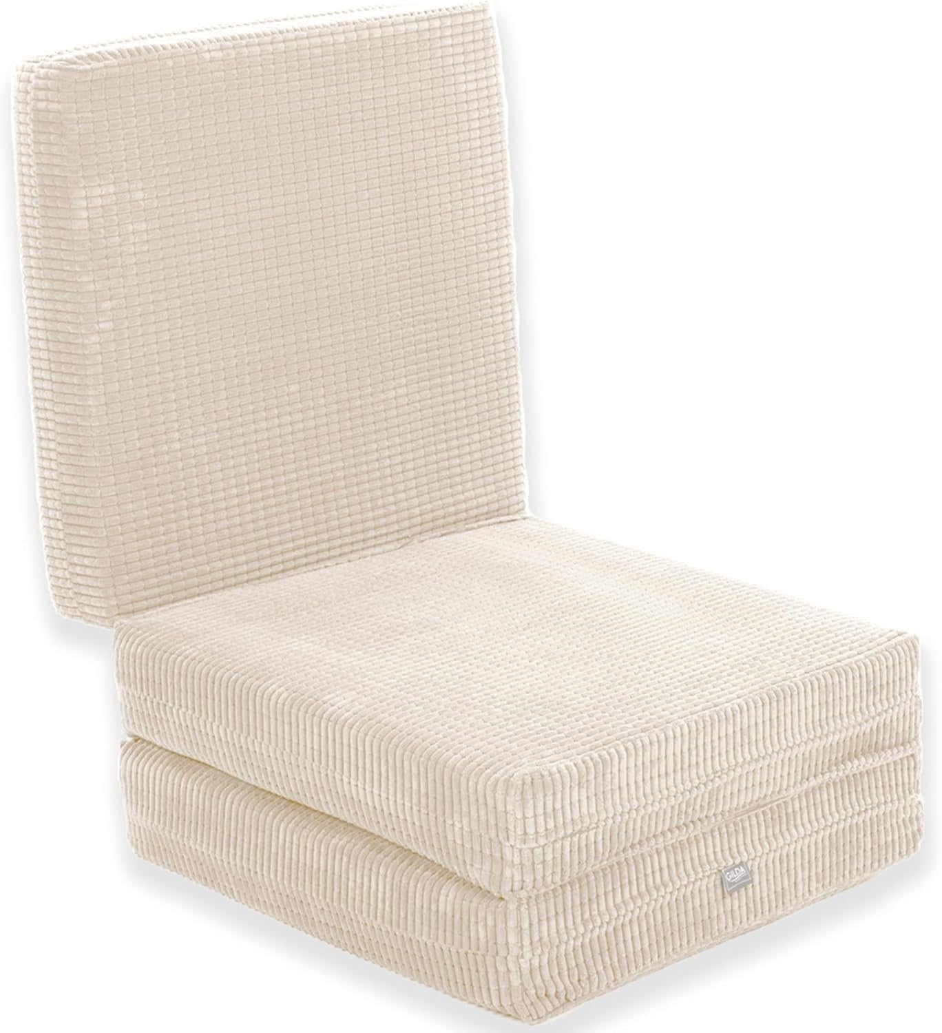 Z Bed Chair Futon Mattress Cream Fold Out Single Sofa Bed Footstool Seat