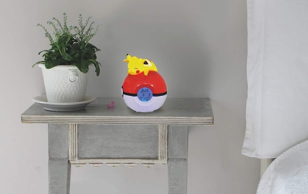 Kids Character FM Radio Alarm Clock LED Display Temperature Yellow Red White